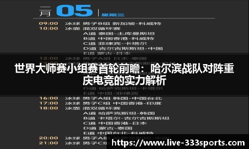 世界大师赛小组赛首轮前瞻：哈尔滨战队对阵重庆电竞的实力解析